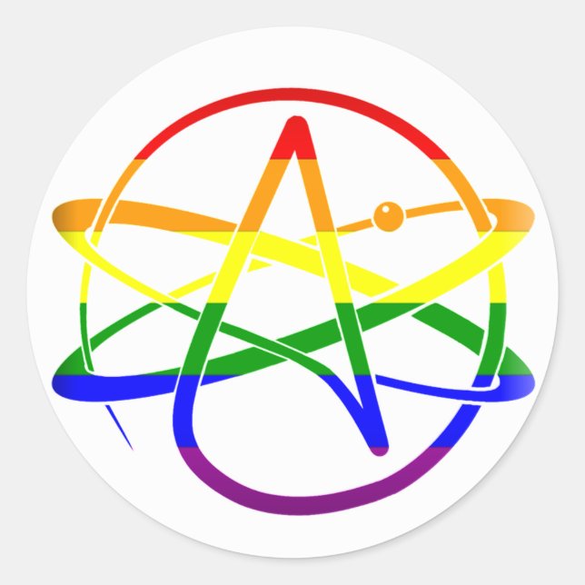 Rainbow Atheist Classic Round Sticker (Front)