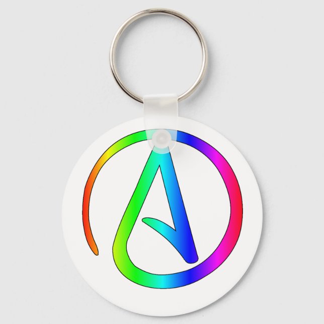 Rainbow Atheist Key Ring (Front)