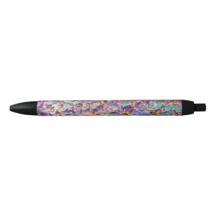 Rainbow Aura Crystals Black Ink Pen