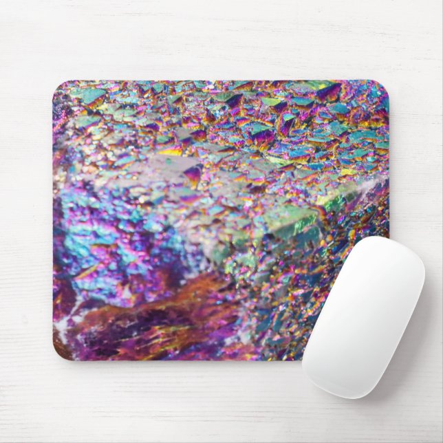 Rainbow Aura Crystals Mouse Pad (With Mouse)