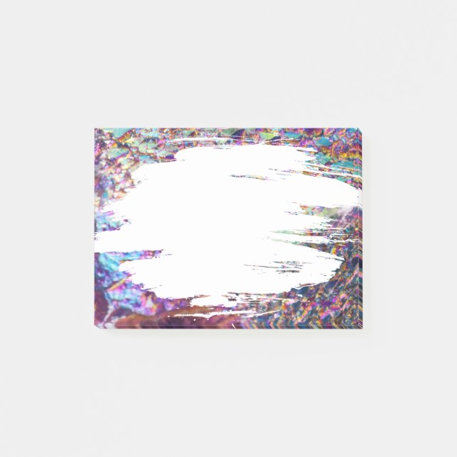 Rainbow Aura Crystals Paint Stroke  Post-it Notes (Front)