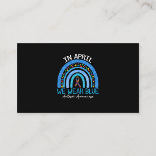 Rainbow Autism In April We Wear Blue Autism Business Card