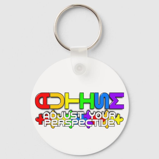 Rainbow Autism Puzzle Key Ring (Front)