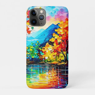 Rainbow Autumn Lake Art iPhone 11 Pro Case