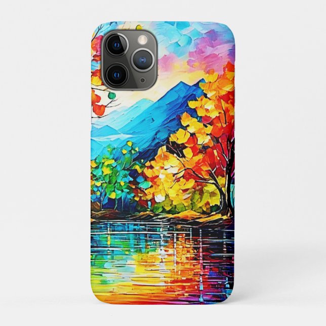 Rainbow Autumn Lake Art Case-Mate iPhone Case (Back)