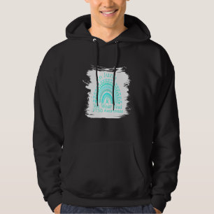 Rainbow Awareness In June We Wear Teal Ptsd Awaren Hoodie