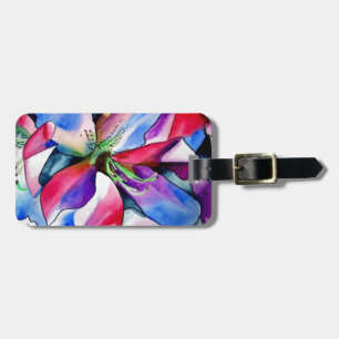 Rainbow Azalea flower original watercolor painting Luggage Tag