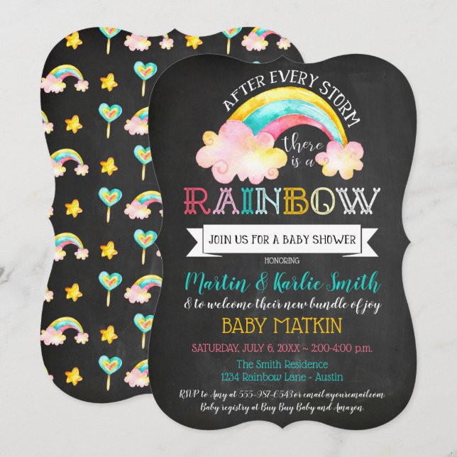 Rainbow Baby After The Storm Baby Shower Invitation (Front/Back)