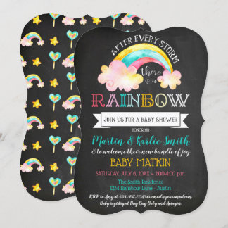 Rainbow Baby After The Storm Baby Shower Invitation