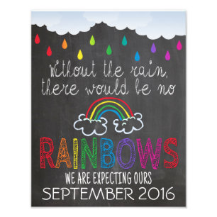 Rainbow Baby Announcement Photo Prop Sign, 11 x 14 Print