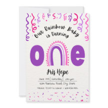 Rainbow Baby Birthday Invitation