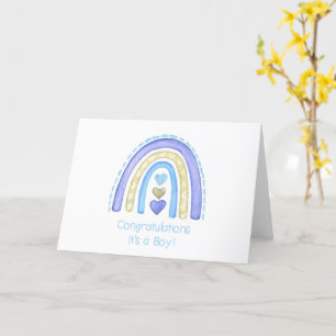 Rainbow Baby Boy Card