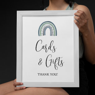 Rainbow Baby Boy Cards and Gifts  Baby Shower Sign