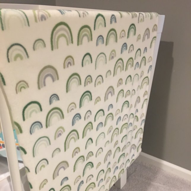 Rainbow Baby Boy Green, Blue, Grey, Fleece Blanket (Creator Uploaded)