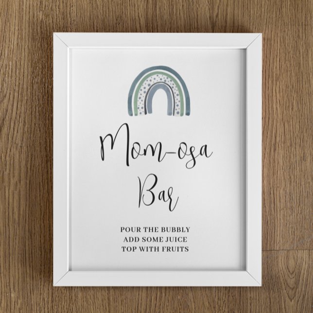 Rainbow Baby Boy Mum-osa Bar Baby Shower Sign (Creator Uploaded)
