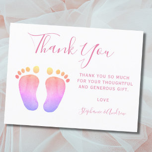 Rainbow Baby Feet Baby Shower Thank You Postcard