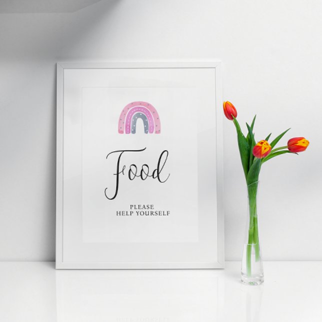 Rainbow Baby Girl Food Baby Shower Sign (Creator Uploaded)