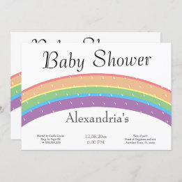 Rainbow Baby Girl or boy Baby shower party Invitation