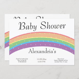 Rainbow Baby Girl or boy Baby shower party Invitation