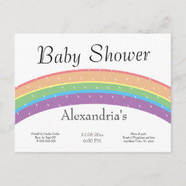 Rainbow Baby Girl or boy Baby shower party Postcard