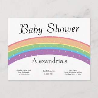 Rainbow Baby Girl or boy Baby shower party Postcard