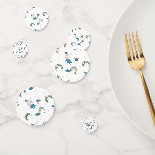 Rainbow Baby Pastel Pattern – Whimsical Nursery Confetti (Group)