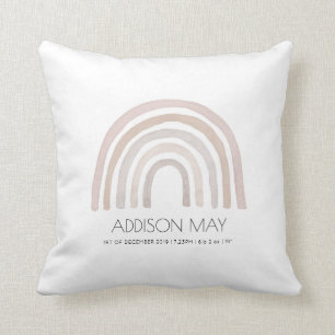 Rainbow baby pillow, blush and neutral rainbow cushion
