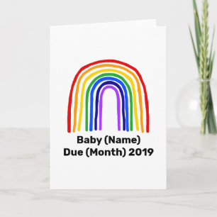 Rainbow Baby Pregnancy Announcement Card