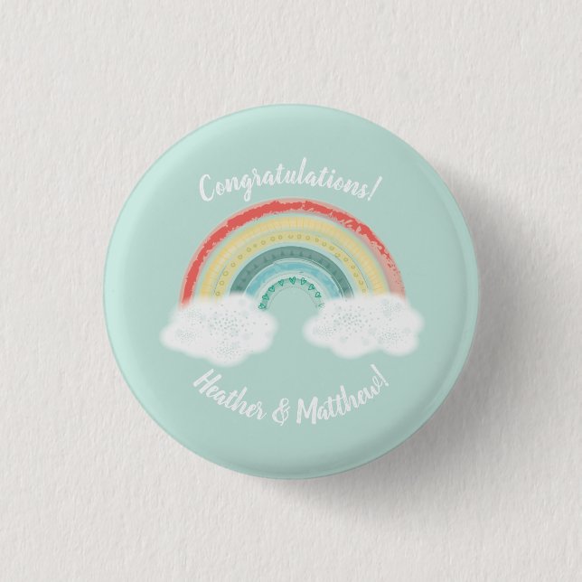 Rainbow Baby Shower 3 Cm Round Badge (Front)
