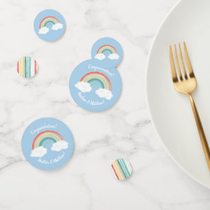 Rainbow Baby Shower Blue Boy Confetti