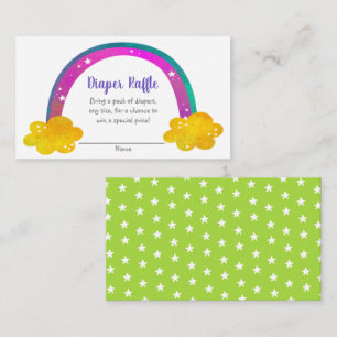 Rainbow Baby Shower Boho Modern Cute Diaper Raffle Enclosure Card