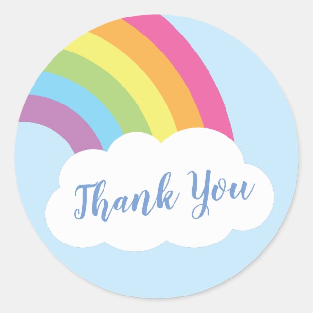 Rainbow Baby Shower Classic Round Sticker (Front)