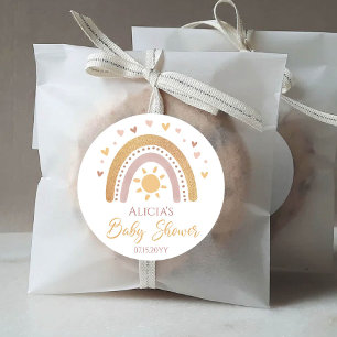 Rainbow Baby Shower Classic Round Sticker