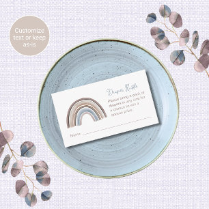 Rainbow Baby Shower Diaper Raffle Tickets Enclosure Card