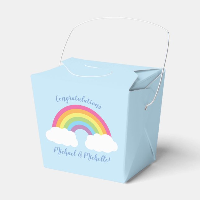 Rainbow Baby Shower Favour Box (Front Side)