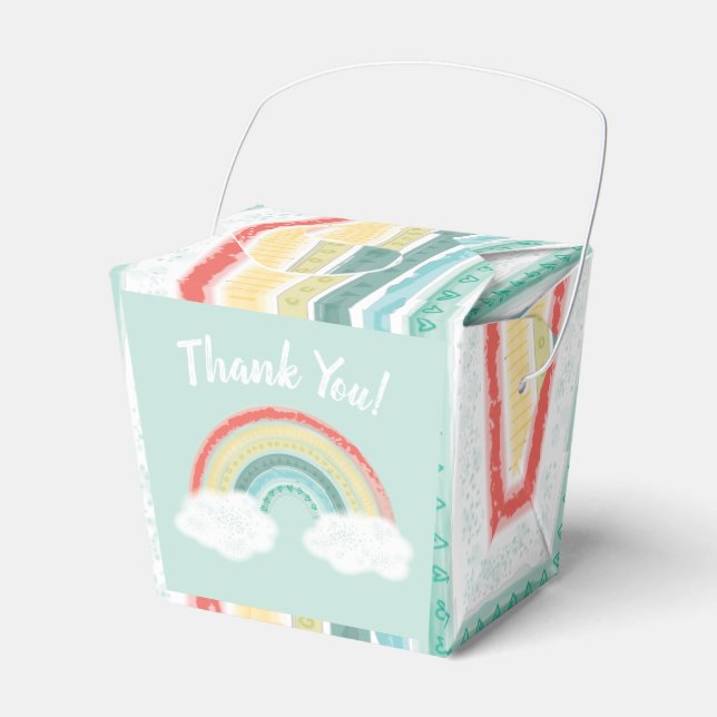 Rainbow Baby Shower Favour Box (Front Side)