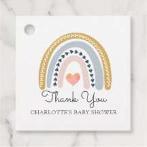 Rainbow Baby Shower Favour Tags