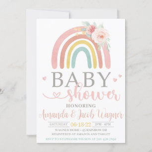Rainbow Baby Shower, Gender Neutral Baby Shower Invitation