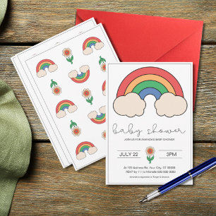 Rainbow Baby Shower, Gender Neutral  Invitation