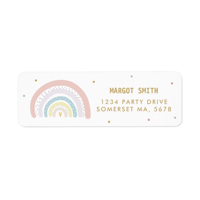 Rainbow Baby Shower Gender Neutral Return Address Label (Front)
