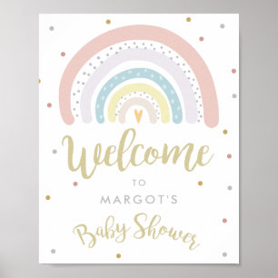 Rainbow Baby Shower Gender Neutral Welcome Poster