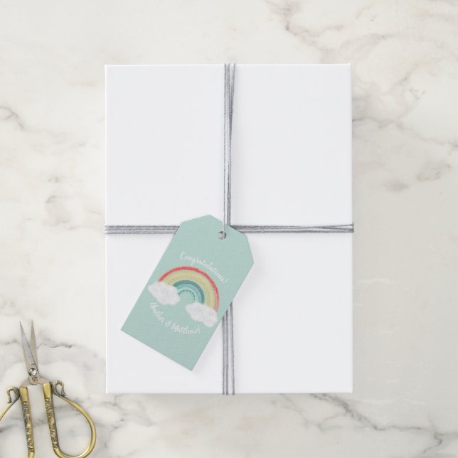 Rainbow Baby Shower Gift Tags (With Twine)