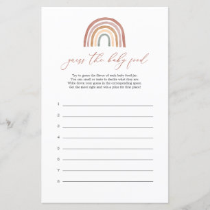 Rainbow Baby Shower Guess The Baby Food Game