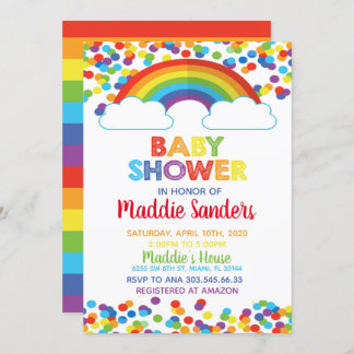 Rainbow Baby Shower Invitation