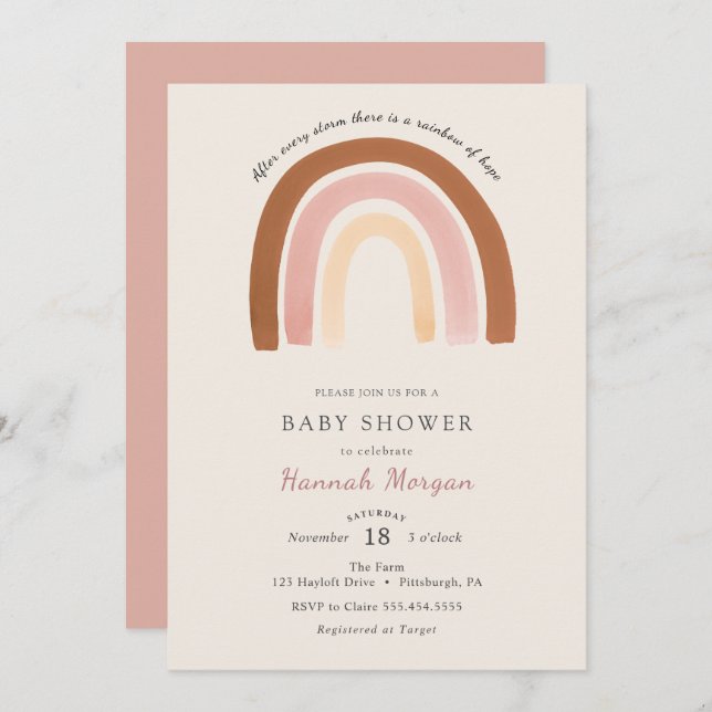 Rainbow Baby Shower invitation (Front/Back)