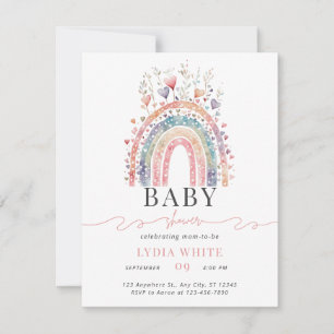 Rainbow Baby Shower Invitation Boho Baby Shower
