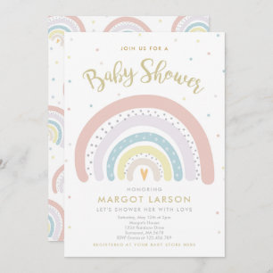 Rainbow Baby Shower Invitation Gender Neutral