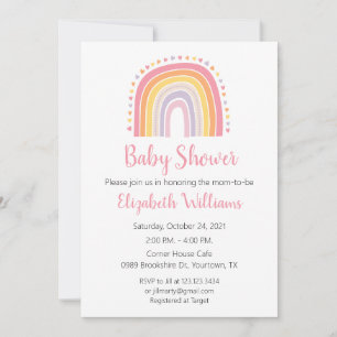Rainbow Baby Shower Invitation It's a girl