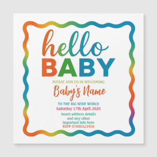 Rainbow baby shower invitation personalized invite