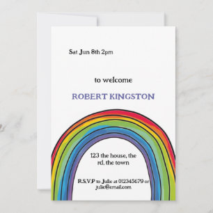 Rainbow baby shower invite